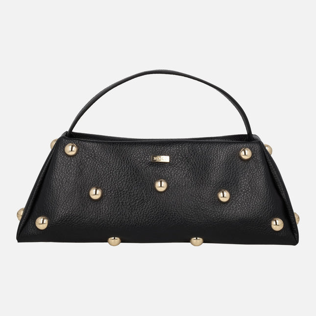 Bolsos Noco estilo baguette en negro con tachas doradas