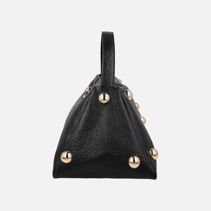 Bolsos Noco estilo baguette en negro con tachas doradas