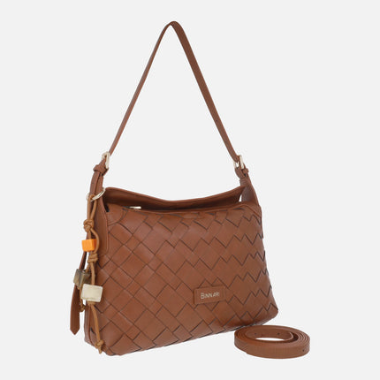 Bolsos para hombro efecto trenzado con colgante