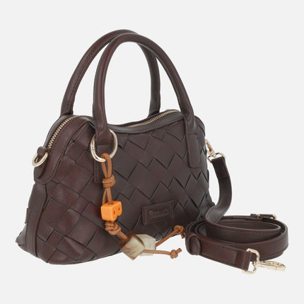 Bolsos bandolera Alba efecto trenzado con colgante