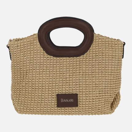 Bolsos Luna de Binnari en acabado rafia natural
