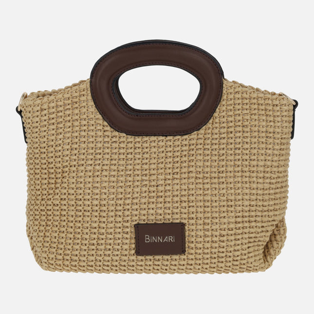 Bolsos Luna de Binnari en acabado rafia natural