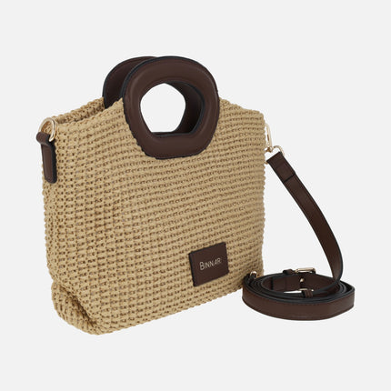 Bolsos Luna de Binnari en acabado rafia natural