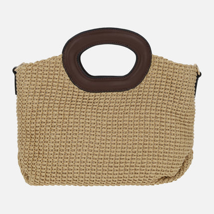 Bolsos Luna de Binnari en acabado rafia natural