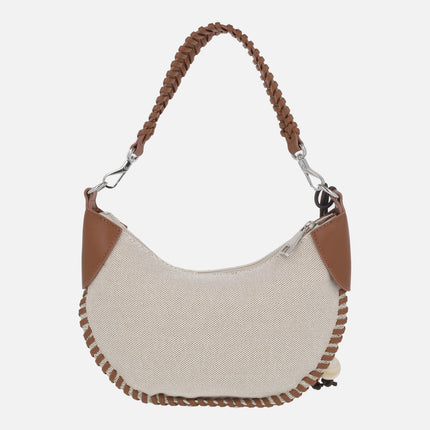 Selva half-moon bags in brown and beige with double handle