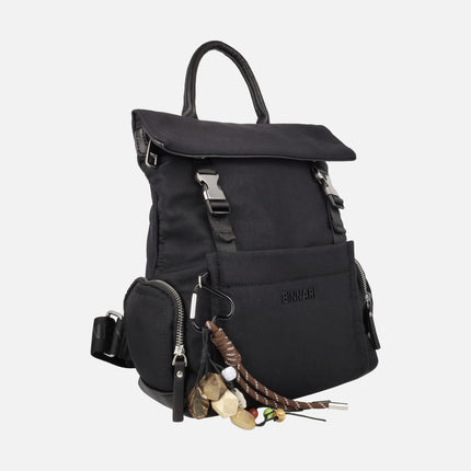 Xara backpacks in nylon fabric with side pockets