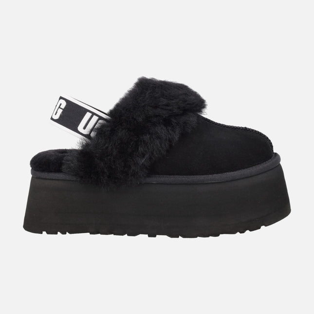 Zuecos de ante UGG FUNKETTE con cuello de pelo y tira elástica