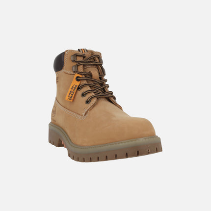 Botas de cordones para hombre en piel nobuck melocotón