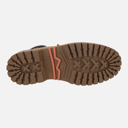 Botas de cordones para hombre en piel nobuck melocotón