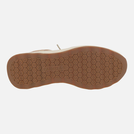 Leather sneakers with zipper and animal print touches