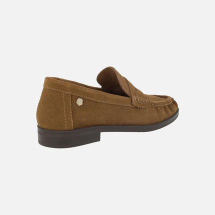 Women's moccasins in suede leather with mask