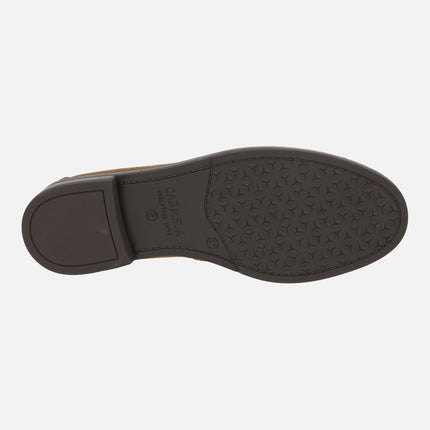 Women's moccasins in suede leather with mask
