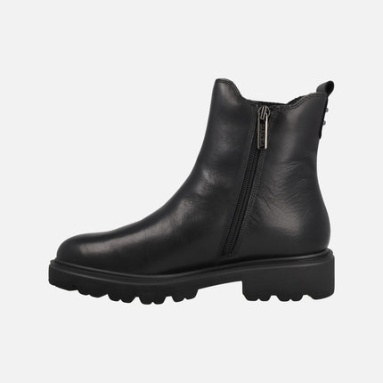 Black leather ankle boots for women chelsea style