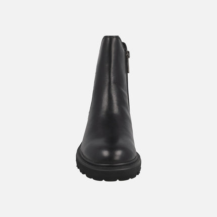 Black leather ankle boots for women chelsea style