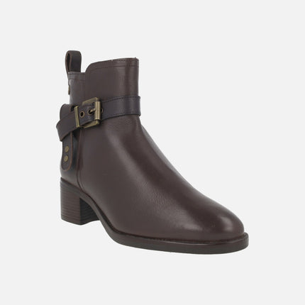 Leather ankle boots with buckle detail