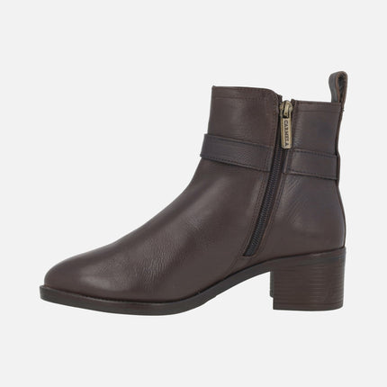 Leather ankle boots with buckle detail