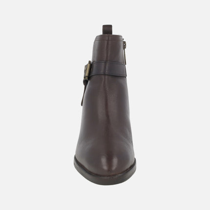 Leather ankle boots with buckle detail