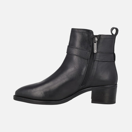Leather ankle boots with buckle detail