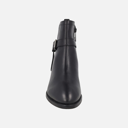 Leather ankle boots with buckle detail