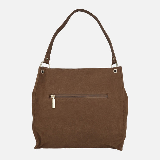 Bolsos efecto serraje trenzado para hombro y bandolera