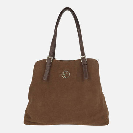 Bolsos de piel serraje y sintéticos Carmela con dos asas para hombro