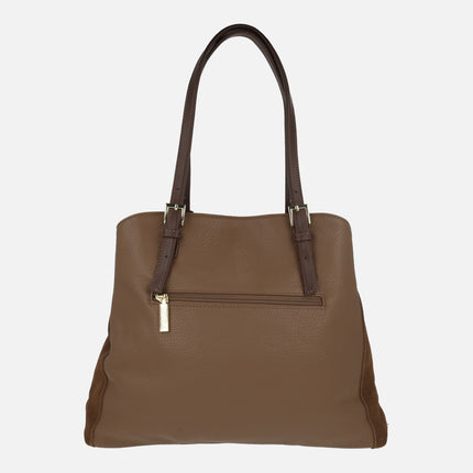 Bolsos de piel serraje y sintéticos Carmela con dos asas para hombro