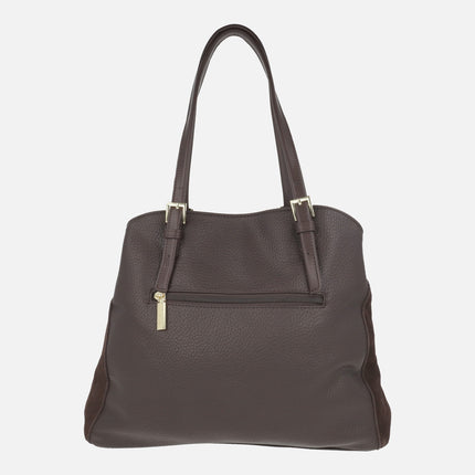 Bolsos de piel serraje y sintéticos Carmela con dos asas para hombro