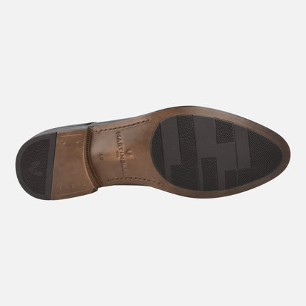 Empire men's black leather lace-up shoes