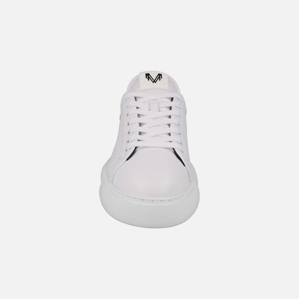 White sneakers with brown heel for men Sullivan