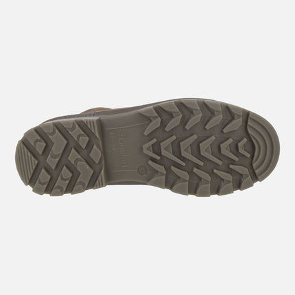 Botines confort para mujer en nobuck marrón con membrana impermeable
