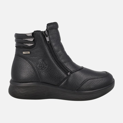 Botines negros de piel estilo deportivo con membrana TEX
