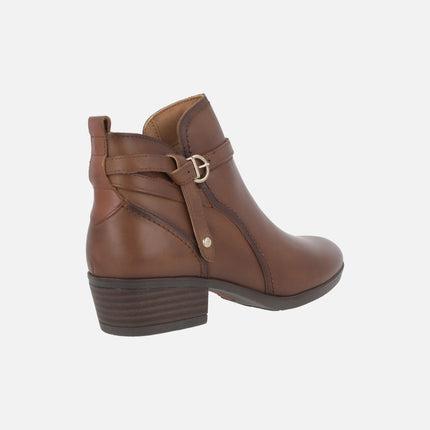 Daroca leather ankle boots with buckled strap detail