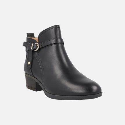 Daroca leather ankle boots with buckled strap detail