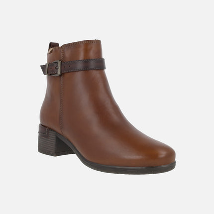 Botines de piel con tacón ancho Malaga