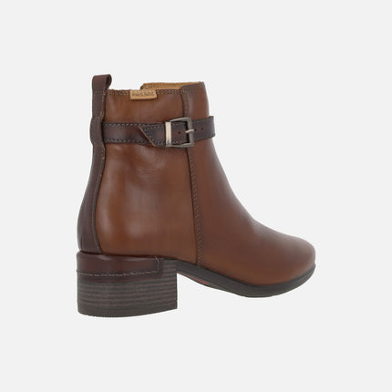 Botines de piel con tacón ancho Malaga