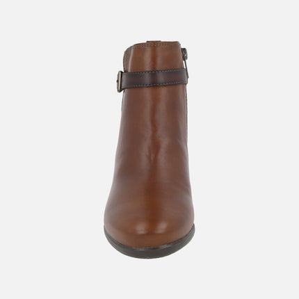 Botines de piel con tacón ancho Malaga