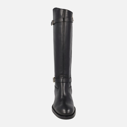 Botas altas de piel con hebillas Puertollano