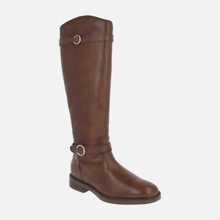 Botas altas de piel con hebillas Puertollano