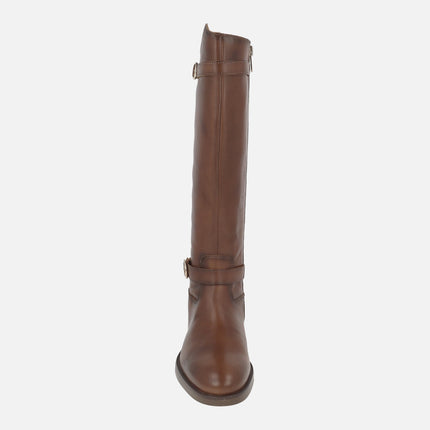 Botas altas de piel con hebillas Puertollano