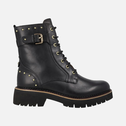 Botines negros de piel con cordones Vicar