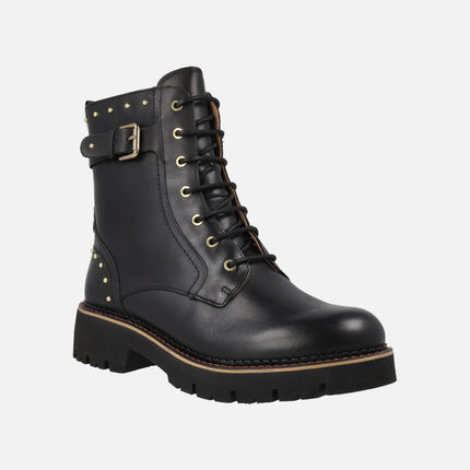 Botines negros de piel con cordones Vicar