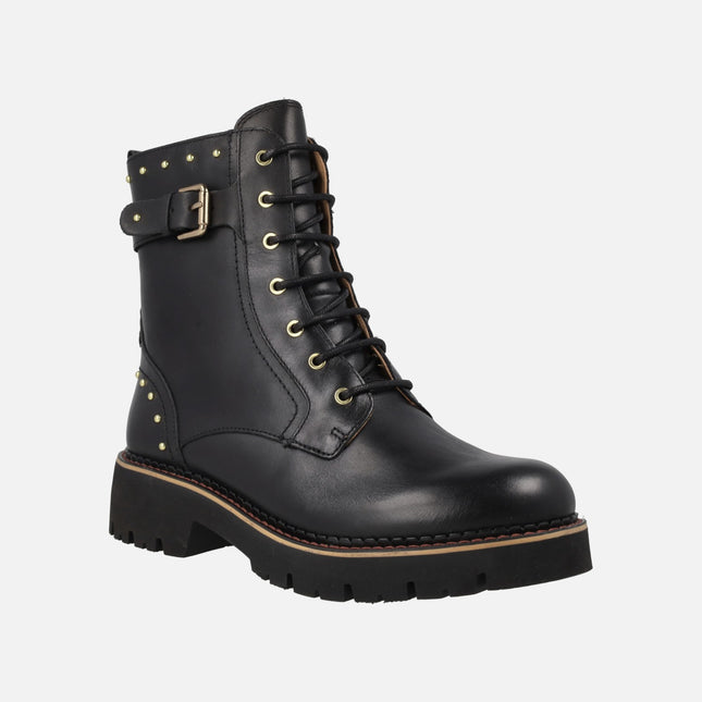 Botines negros de piel con cordones Vicar