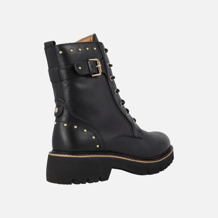 Botines negros de piel con cordones Vicar