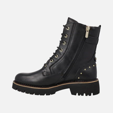 Botines negros de piel con cordones Vicar