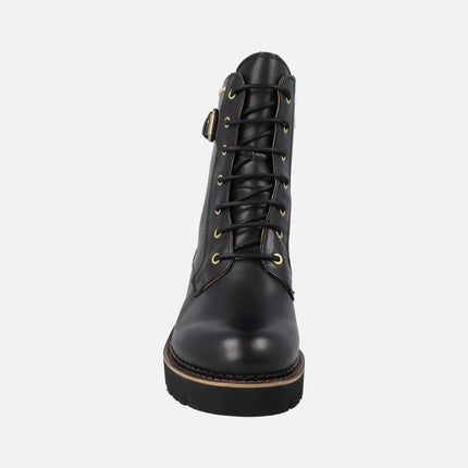 Botines negros de piel con cordones Vicar