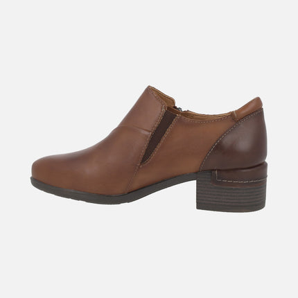 High-top leather shoes with zipper Malaga
