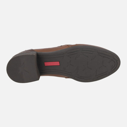 High-top leather shoes with zipper Malaga