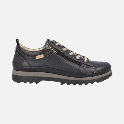 Zapatos de piel para mujer VIGO con cordones y cremallera