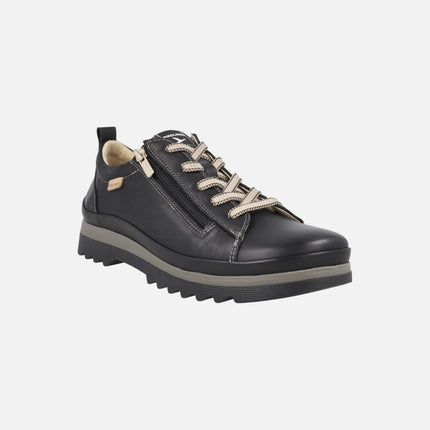 Zapatos de piel para mujer VIGO con cordones y cremallera