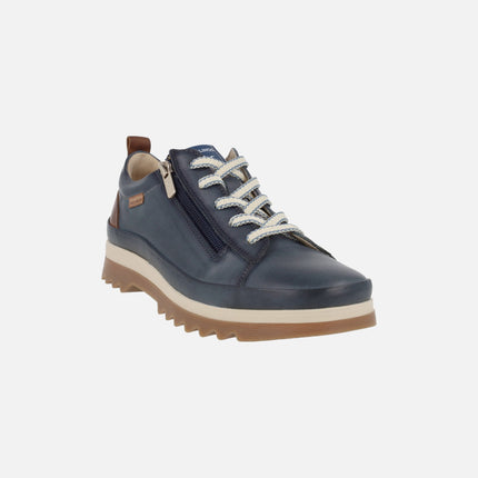 Zapatos de piel para mujer VIGO con cordones y cremallera